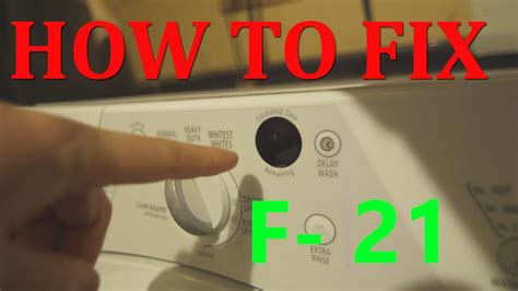 Also, try to inspect and tighten the drain hose, door lid switch, and washer timer. . Whirlpool duet code f21